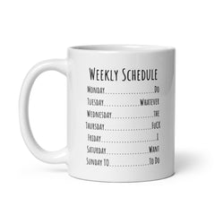 Week Schedule Ceramic Mug: Premium Quality and Style! Multiple Sizes,, Perfect for Personal Use or Gifting Occasions - JHTEE